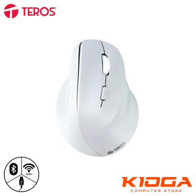 MOUSE WIRELESS TEROS TE-1236S ERGONOMICO VERTICAL WHITE RGB WIRED/BT/2.4GHZ