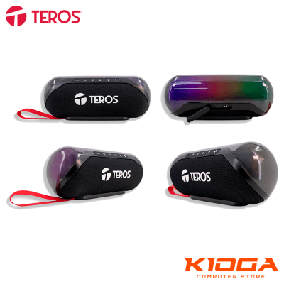 PARLANTES TEROS TE-6047N INALAMBRICO RGB BLACK 20W BT + FM + USB + MICROSD + AUX1