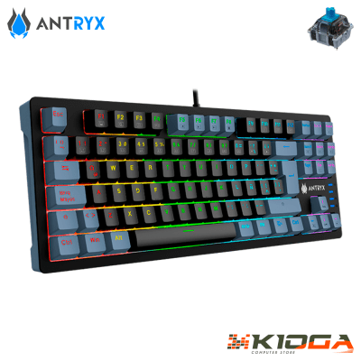 TECLADO ANTRYX MK840L BLACK & GRAY RAINBOW - BLUE SWITCH
