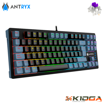 TECLADO ANTRYX MK840L BLACK & GRAY RAINBOW - PURPLE SWITCH