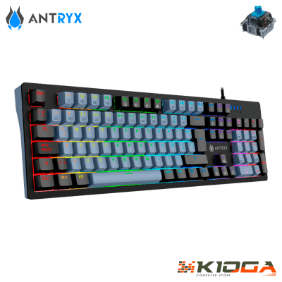 TECLADO ANTRYX MK860L BLACK & GRAY RAINBOW - BLUE SWITCH