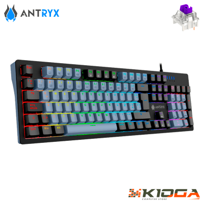 TECLADO ANTRYX MK860L BLACK & GRAY RAINBOW - PURPLE SWITCH