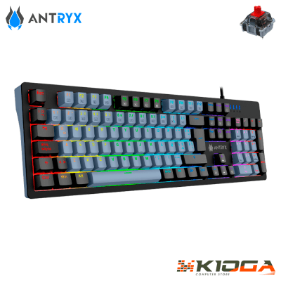 TECLADO ANTRYX MK860L BLACK & GRAY RAINBOW - RED SWITCH
