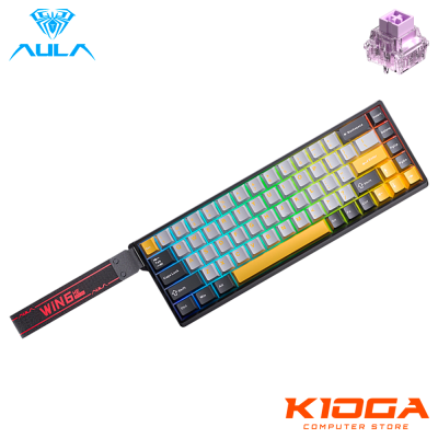 TECLADO AULA WIN68HE MAX BLACK/GRAY/YELLOW 68% 8K HZ - WING CHUN MAGNETIC SWITCH (MAGNETICO)