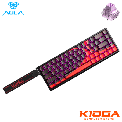 TECLADO AULA WIN68HE MAX BLACK/RED 68% 8K HZ - WING CHUN MAGNETIC SWITCH (MAGNETICO)