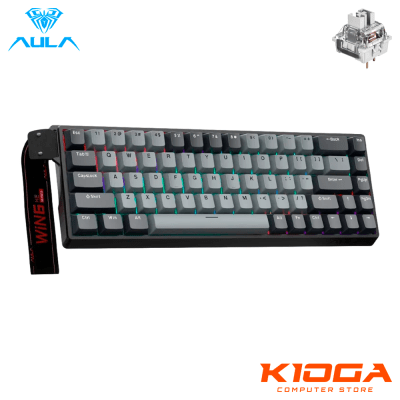 TECLADO AULA WIN68HE PRO LIGHT GREY/DARK GREY 68% 8K HZ - METEOR MAGNETIC SWITCH (MAGNETICO)