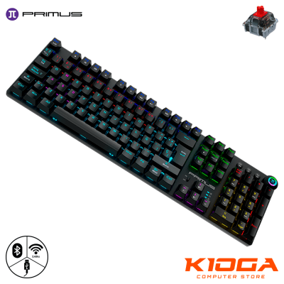 TECLADO GAMER PRIMUS BALLISTA 92T MECANICO INALAMBRICO RAINBOW SWITCH ROJO1