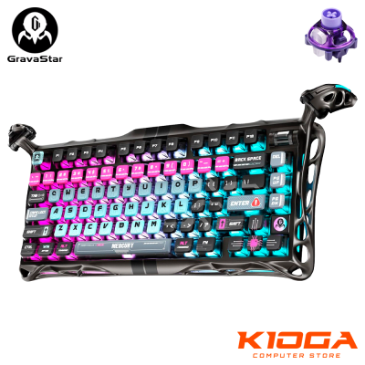 TECLADO GRAVASTAR MERCURY V75 PRO 75% RGB CYBERPUNK UFO MAGNETIC SWITCH 8K RAPID TRIGGER
