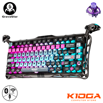 TECLADO GRAVASTAR MERCURY V75 PRO 75% RGB CYBERPUNK UFO MAGNETIC SWITCH 8K RAPID TRIGGER1