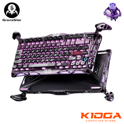 TECLADO GRAVASTAR MERCURY V75 PRO HE IRON PURPLE 75% 8K HZ - UFO HALL EFFECT SWITCH (MAGNETICO)