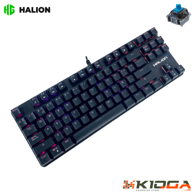 TECLADO HALION CLIPPER TKL HA-KG848 RGB LED - BLUE SWITCH