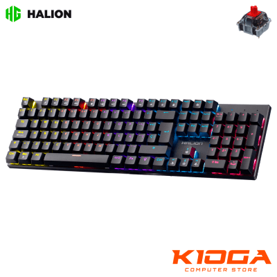 TECLADO HALION COMANCHE 105 KM203 RAINBOW - RED SWITCH1