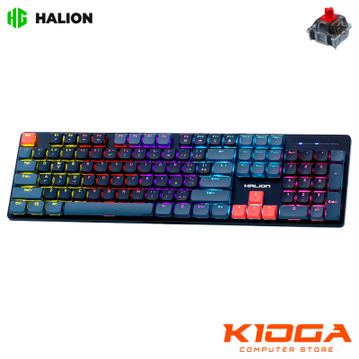 TECLADO HALION DROGO HA-K947G LOW PROFILE RAINBOW - RED SWITCH