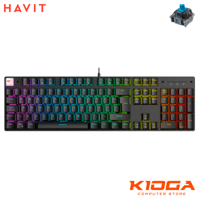 TECLADO HAVIT KB432L BLACK RGB - BLUE SWITCH1