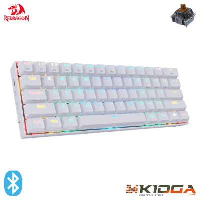 TECLADO REDRAGON DRACONIC WHITE - BROWN SWITCH