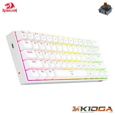 TECLADO REDRAGON DRAGONBORN WHITE - BROWN SWITCH