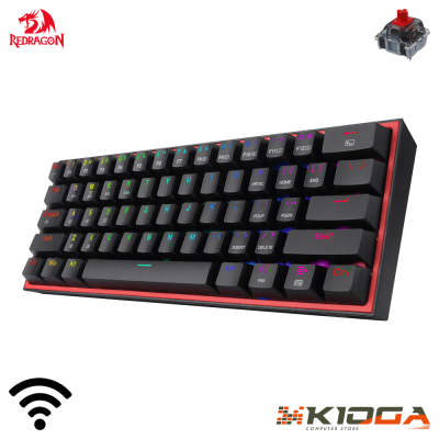TECLADO REDRAGON FIZZ PRO WIRELESS RGB BLACK - RED SWITCH