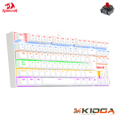 TECLADO REDRAGON KUMARA WHITE RAINBOW - RED SWITCH