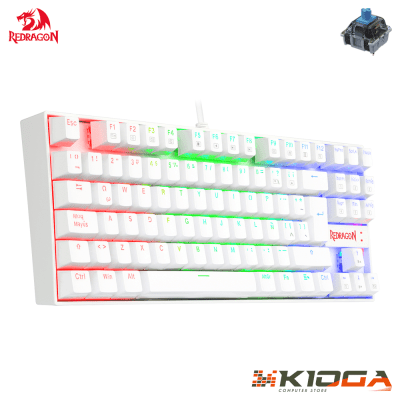 TECLADO REDRAGON KUMARA WHITE RGB - BLUE SWITCH3