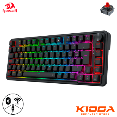 TECLADO REDRAGON UCAL PRO-RGB WIRELESS BLACK 75% - RED SWITCH - WIRED/BT/2.4G