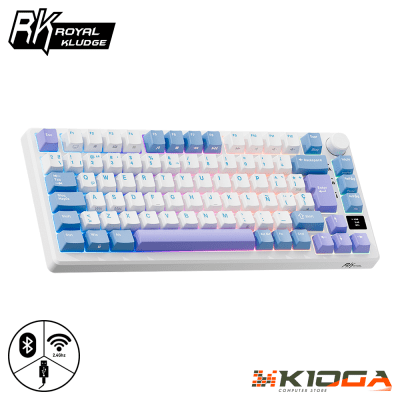 TECLADO ROYAL KLUDGE RK-M75 WIRELESS TARO MILK 75% - K SILVER SWITCH - WIRED/BT/2.4G