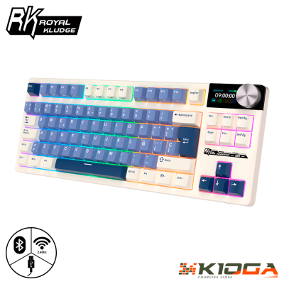 TECLADO ROYAL KLUDGE RK-S85 WIRELESS HORIZON BLUE TKL - CLOUD SWITCH - WIRED/BT/2.4G1