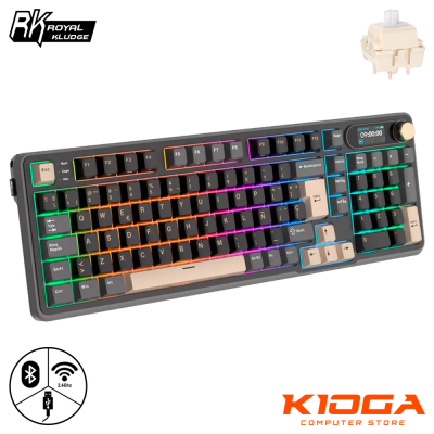 TECLADO ROYAL KLUDGE RK-S98 WIRELESS PHANTOM 96% - CREAMY BROWN SWITCH - WIRED/BT/2.4G