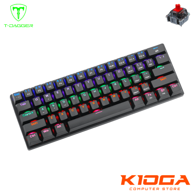 TECLADO T-DAGGER ARENA LITE BLACK RAINBOW - RED SWITCH
