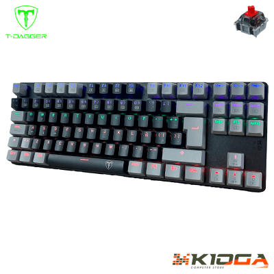 TECLADO T-DAGGER BORA BLACK/GREY RAINBOW - RED SWITCH