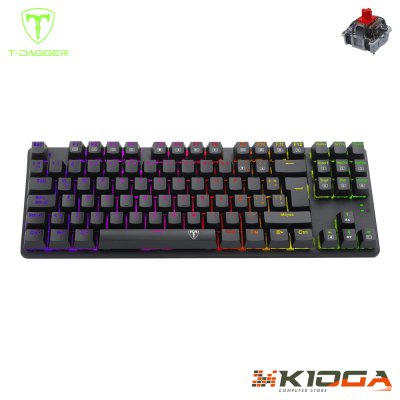 TECLADO T-DAGGER BORA BLACK RGB - RED SWITCH1