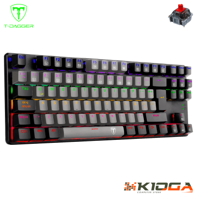 TECLADO T-DAGGER BORA GREY/BLACK RAINBOW - RED SWITCH