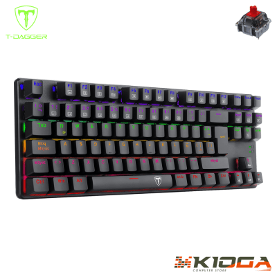 TECLADO  T-DAGGER BORA BLACK RAINBOW - RED SWITCH