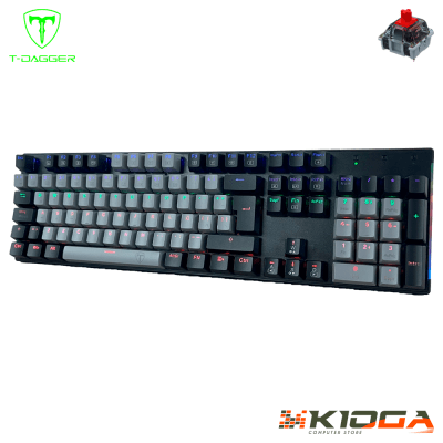 TECLADO T-DAGGER NAXOS RAINBOW GREY/BLACK - RED SWITCH