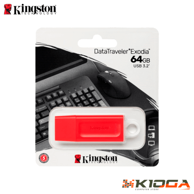 USB KINGSTON DATATRAVELER EXODIA 64GB 3.2 GEN 1 RED