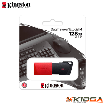USB KINGSTON DATATRAVELER EXODIA M 128GB 3.2 GEN 1 ROJO