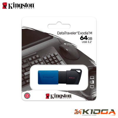 USB KINGSTON DATATRAVELER EXODIA M 64GB 3.2 GEN 1 AZUL