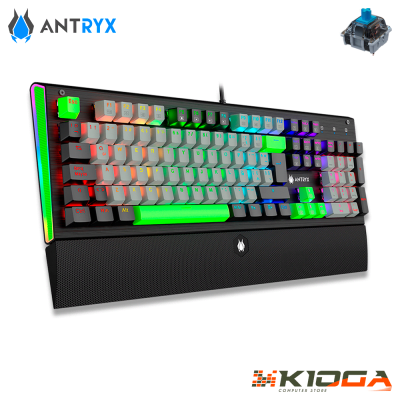TECLADO ANTRYX MK ZIGRA EVO BLACK & GRAY - BLUE SWITCH