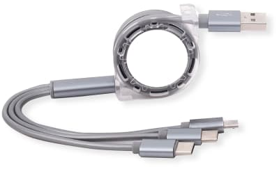 MULTICARGADOR RETRACTIL COLOR GRIS