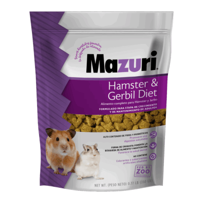 MAZURI HAMSTER & GERBIL DIET 350GR, PELLET MAZURI HAMSTER Y JERBOS
