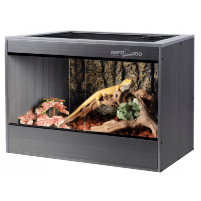 TERRARIO PARA REPTILES NEGRO MATE (60CM LARGO X 44CM ANCHO X 46CM ALTO) OPEN BOX