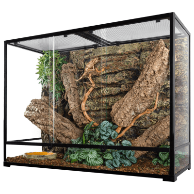 REPTIZOO, TERRARIO DE VIDRIO CON PUERTA CORREDIZA 120X45X90CM