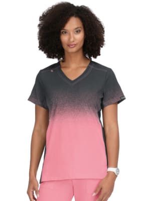 Cali 1031Pr Top - Charcoal Heather Soft Pink Ombre1