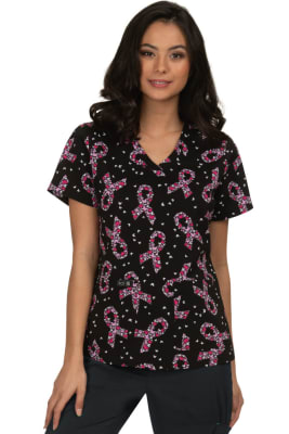 Leslie 384Pr Top - Breast Cancer Butterfly1