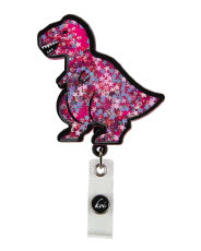 Retractable Badges Pink T-Rex1