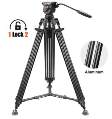 E-Image EK522 Kit trípode de vídeo cabezal fluido REH522+AT5224