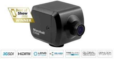Marshall Electronics CV568 Miniature 1080p 3G/HD-SDI/HDMI Camera with Global Shutter & Genlock