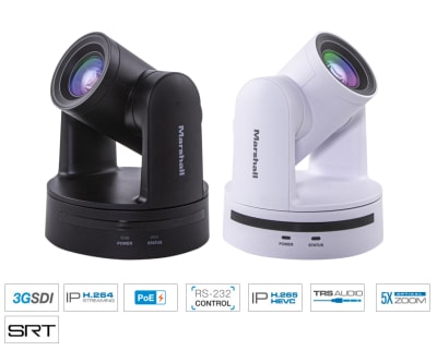 Marshall Electronics CV605 Compact 3G-SDI/IP PTZ Camera with 5x Optical Zoom (Black)