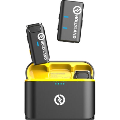HOLLYLAND LARK M1 DUO SISTEMA DE 2 MICRÓFONOS INALÁMBRICOS 2.4 GHz, Black)
