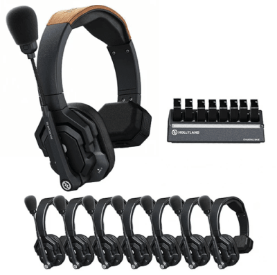 HOLLYLAND Sistema Auriculares intercom 8 personas Full duplex (1.9 GHz o 2.4 GHz)