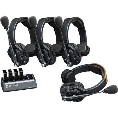 Hollyland Solidcom SE Global 4S 4-Person Full-Duplex Single-Ear Noise-Canceling Headset Intercom